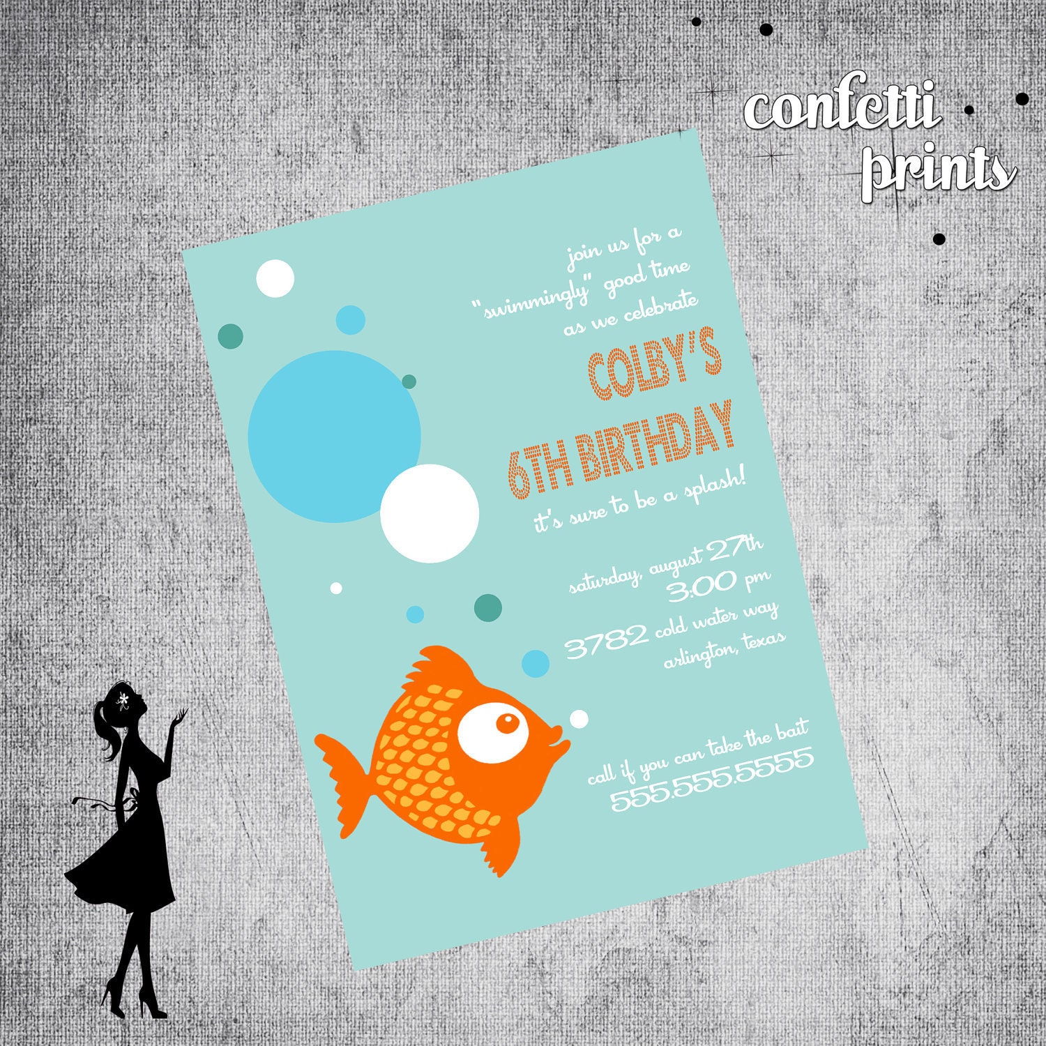 Printable Birthday Invitation - BUBBLE BREATH