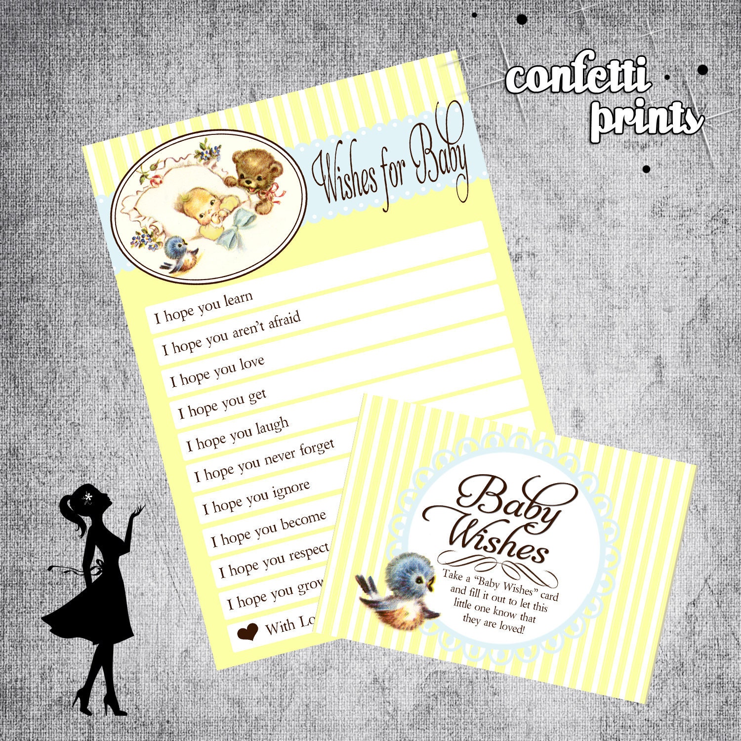 Baby Shower Game - WISHES FOR BABY Printable