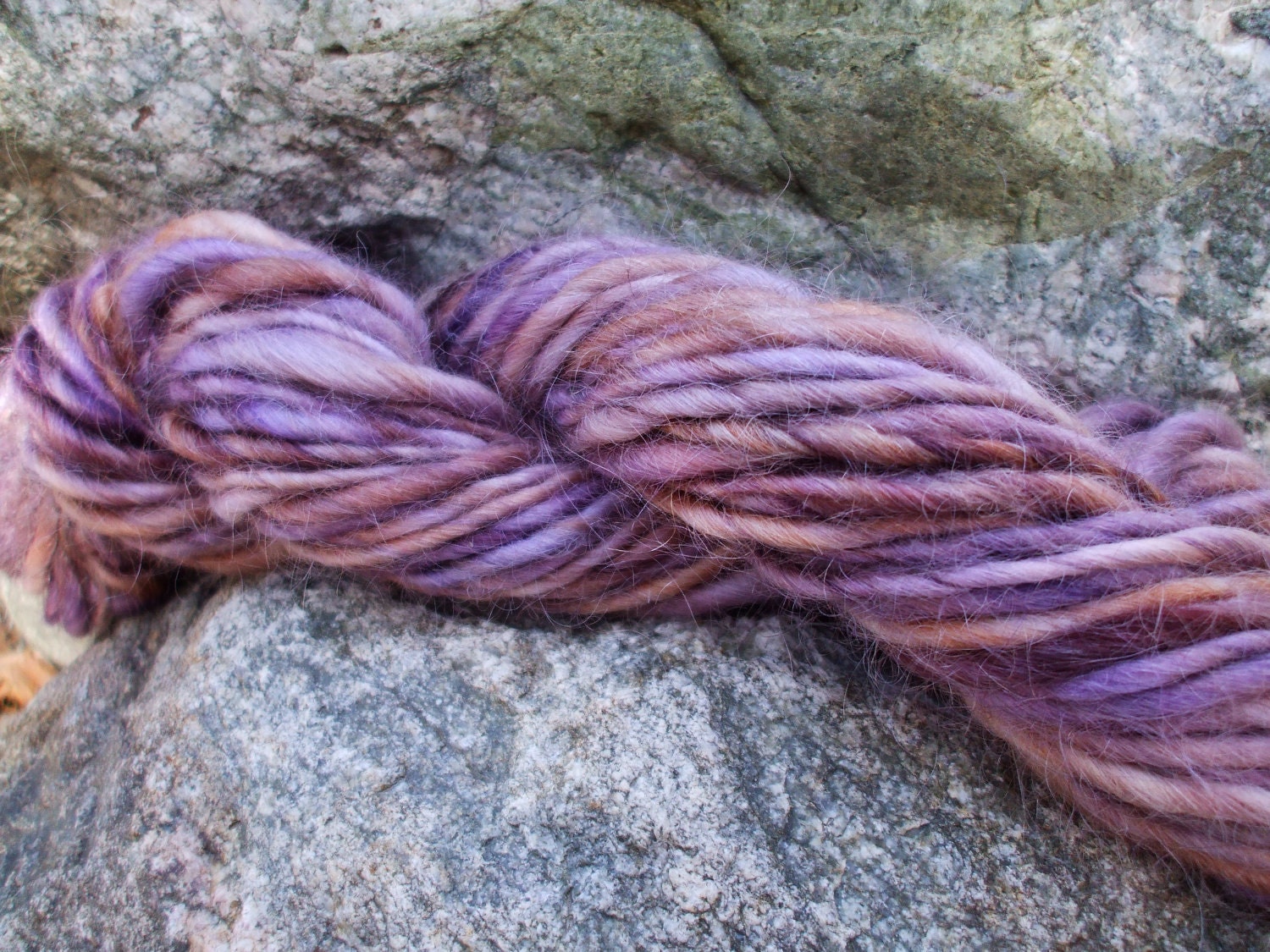 Handspun yarn - handpainted yearling mohair - 4.2 oz. - 41 yards