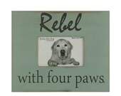 Pet picture frame for the dog and dog lover - 4 x 6, distressed picture frame.
