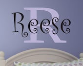 Custom Vinyl Name Decal - Monogram Vinyl Decal - Children and Nursery Wall Art - Girl Vinyl Lettering