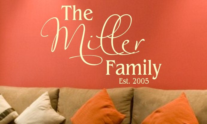 Custom Family Monogram Vinyl Decal - Home Decor Vinyl Wall Art - Vinyl Lettering