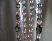 Mother of Pearl, Brown and Pink Necklace