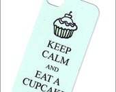 keep calm and eat a cupcake iphone 4 case, tiffany blue, iphone 4s case, iphone 4 cover