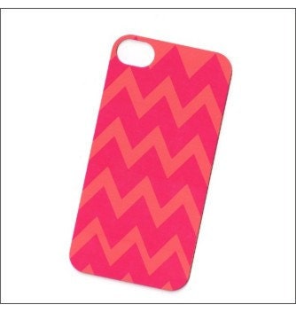 iphone 4 case chevron hot pink and tangerine, iphone 4 cover, iphone 4s