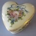Milk Glass Heart Hand Painted Treasure Box