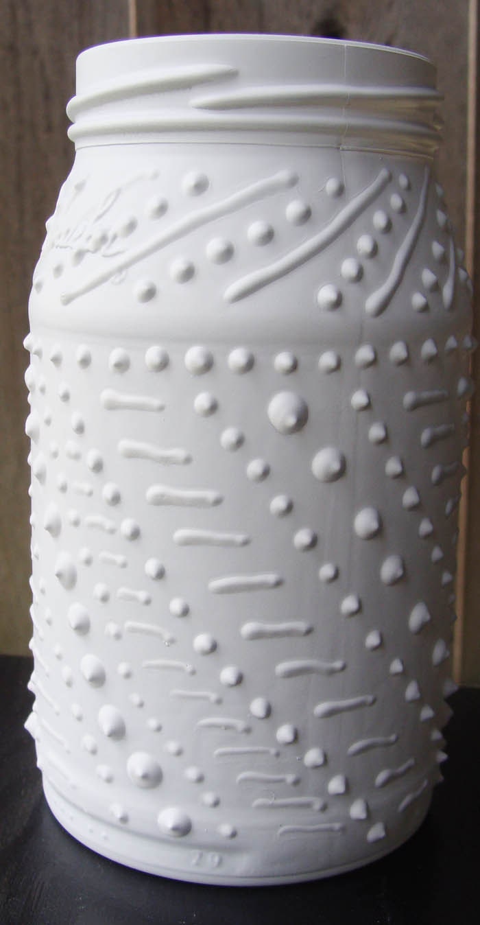 2 Upcycled Containers - White Faux Porcelain Pottery