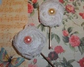White rosette flower,  Bobby pin,  Hair accessories,  set of 2