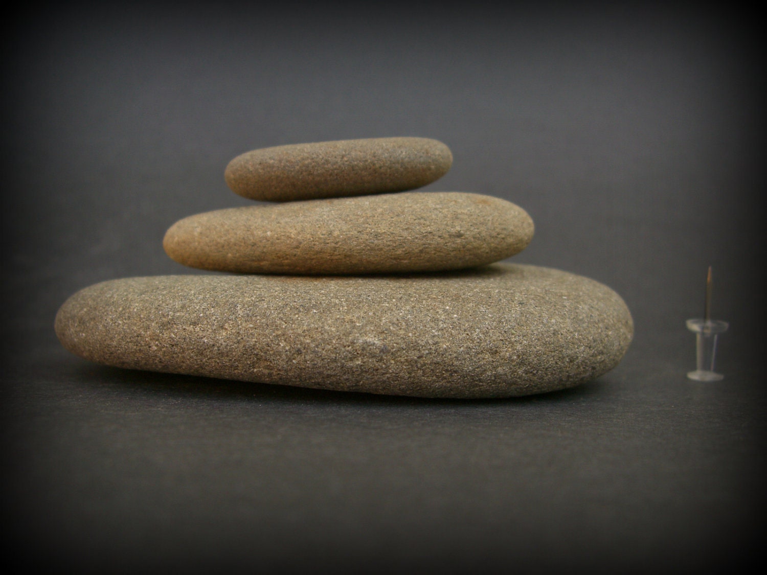 Natural Large Oval Rocks Smooth Beach Stones Lot of Three