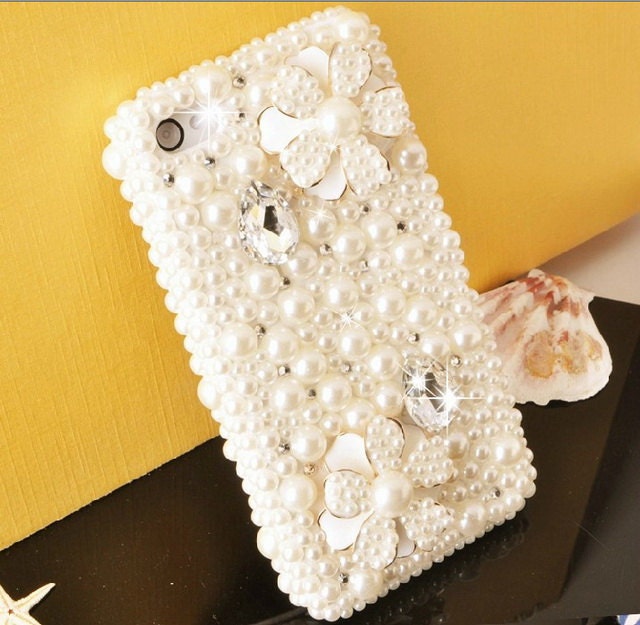 Handcraft Daisies And Pearl DIY Cell Phone Case Kit For Iphone 4 /4S cover (Handmade By yourself)