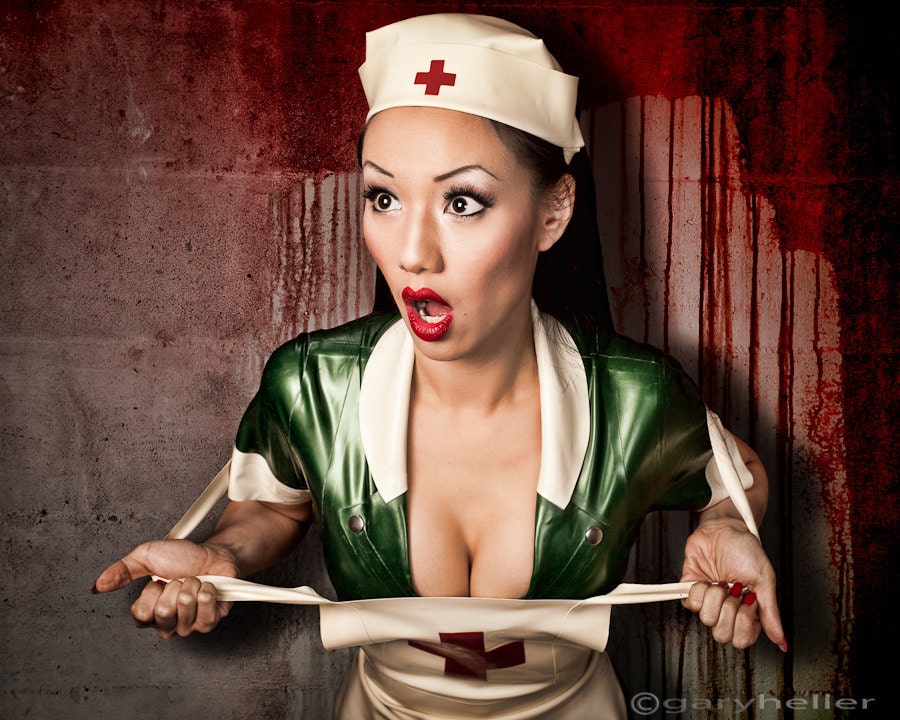 Nurse Vixen 1255 - 8x10" sexy nurse fetish photography print.