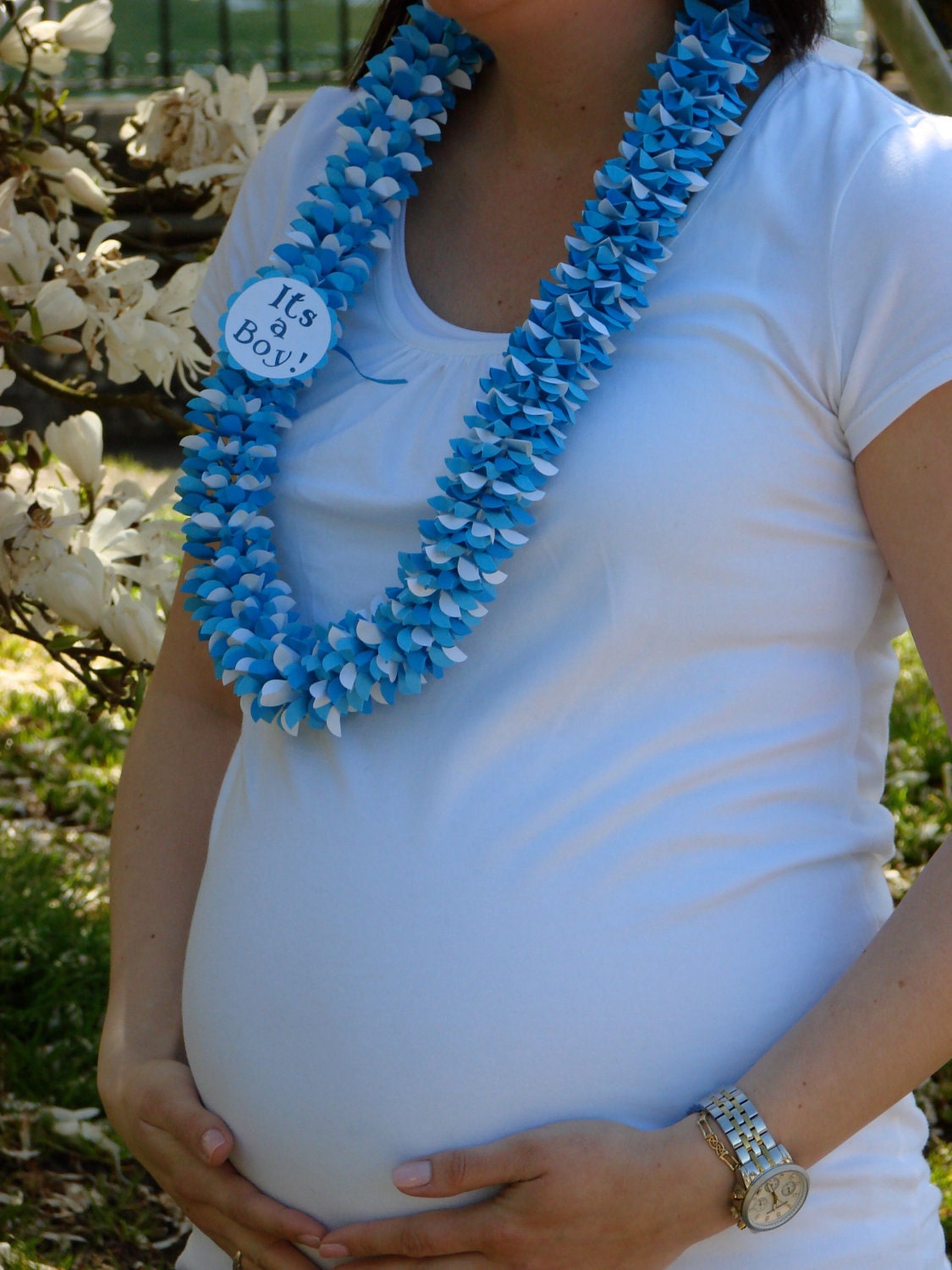 IT'S A BOY Blue Paper Flower Lei Baby by LundinLeis on Etsy