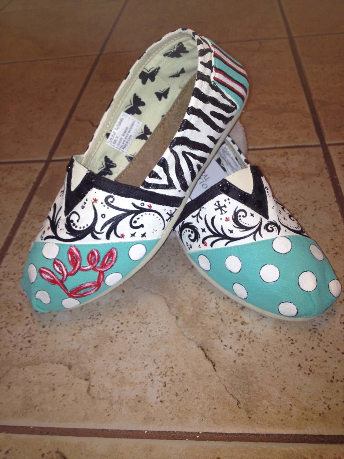 ZeTA sorority hand painted TOMS