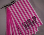 50 Pink and White Stripe 'Love is Sweet, So enjoy a little treat...'candy buffet bags, wedding cake bags, candy station bags, favor bags