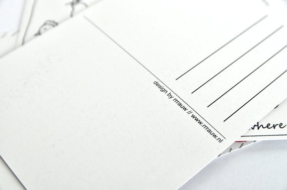 Illustrated postcards set of 4, printed on recycled paper