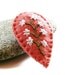 Embroidered Felt hair clip Flowers Pink wool Hair Barrette