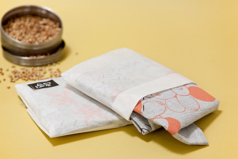 Natural Tea Towel - peach coffee flower