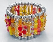 Safety Pin Bracelet - Tangy Tangerine