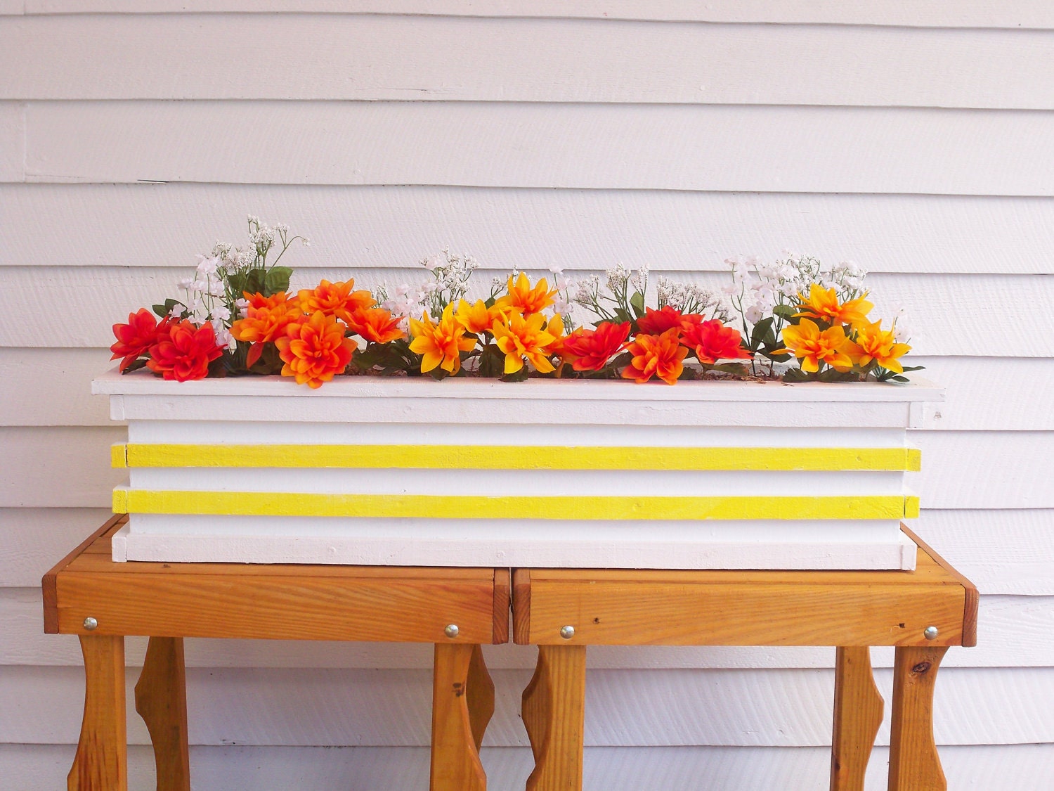 Large  Garden Flower Box, Deck Flower Box, Patio Flower Pot, Deck Planter, Garden Planter, Wood Deck Flower Box, Wood Patio Flower Box,