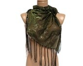 fringed, black, silvery, engagement, wedding, shawl