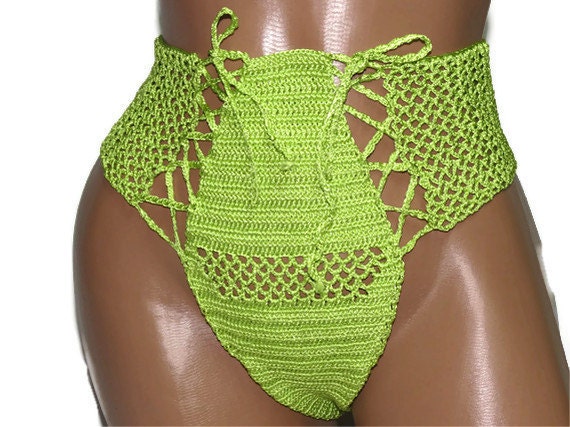 crochet mesh underwear, green, rose, sexy. attractive wonderful spring color