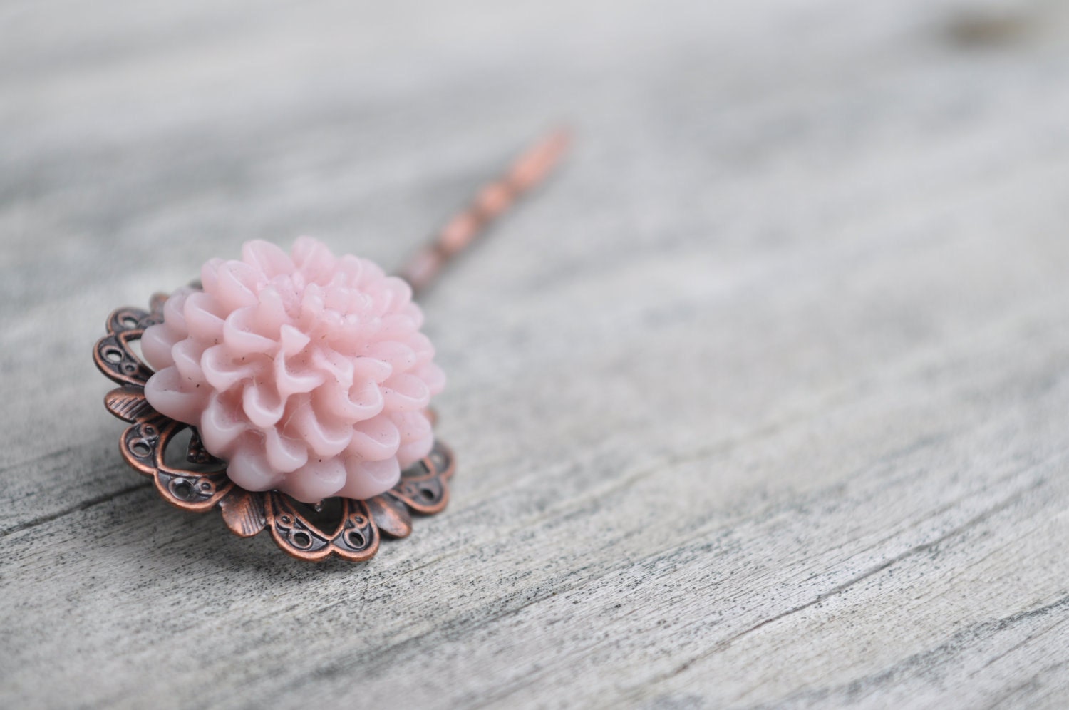Chrysanthemum Hair Pin - Antique Rose