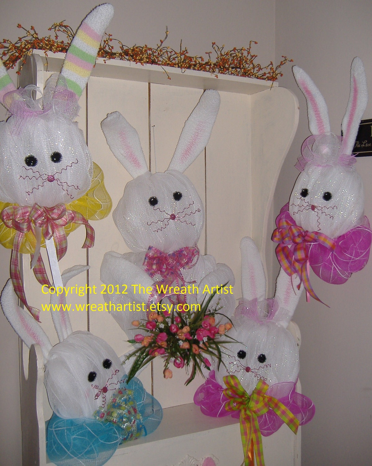 Easter Bunny Wreath - Deco Mesh How To Make Bunny Wreath Kit