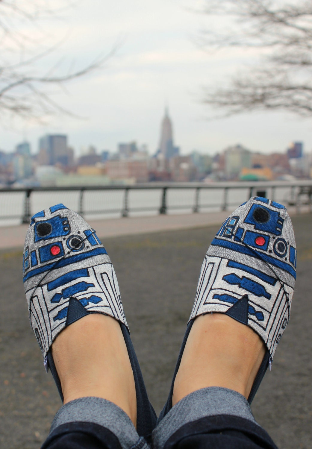 Custom TOMS - R2D2 aka R2DShoe - Hand Painted & Star Wars Inspired