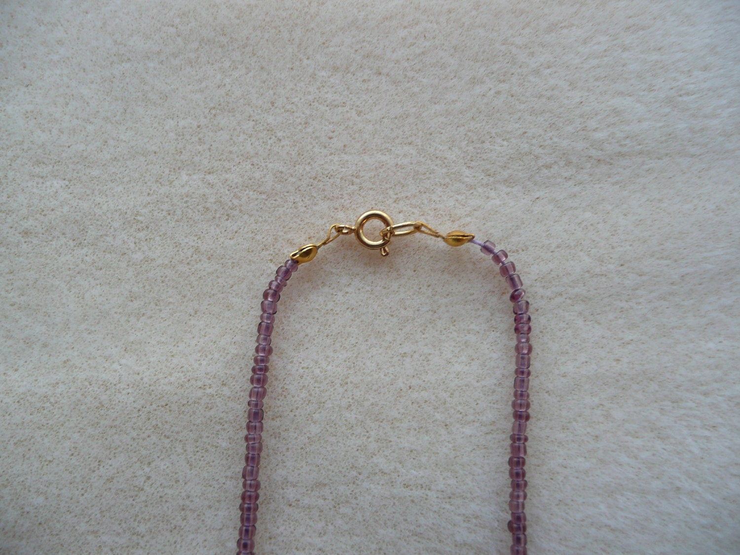 Amazonite gemstone chips with Gold and Purple Necklace
