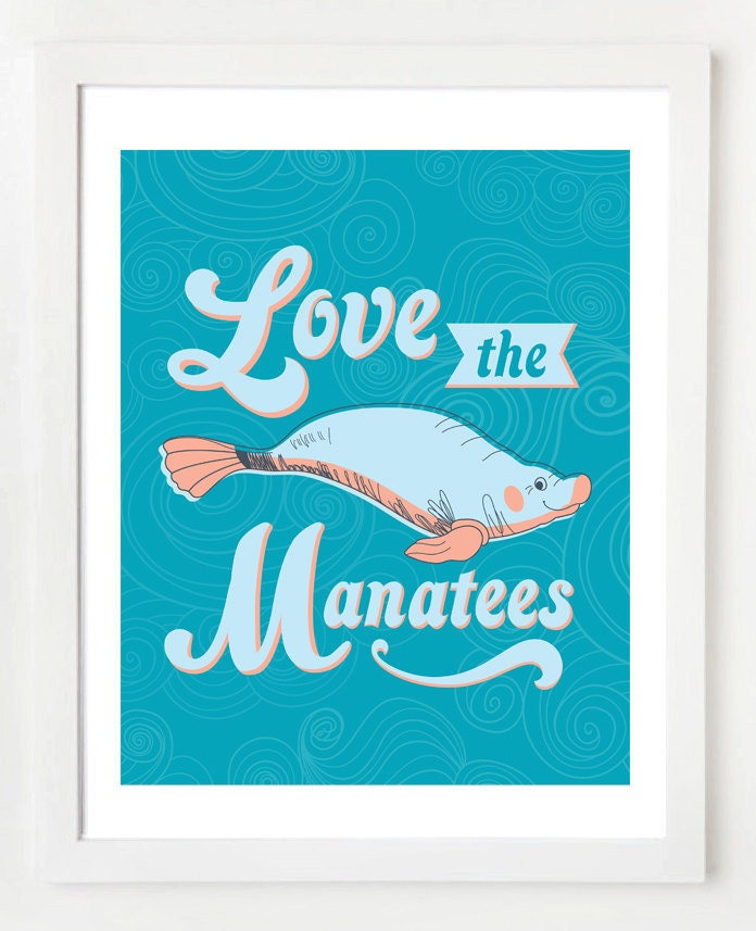8x10 Manatee Wall Art Print - OwlUNeedIsLove 8x10 Manatee Wall Art Print - OwlUNeedIsLove