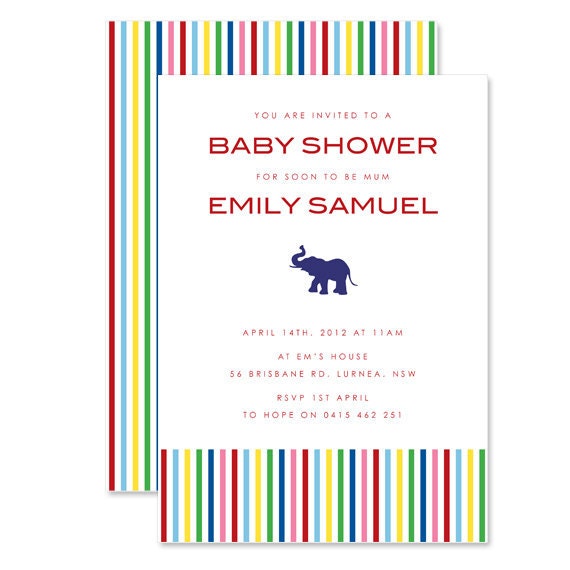 DIY Baby Shower Invite - Baby Elephant