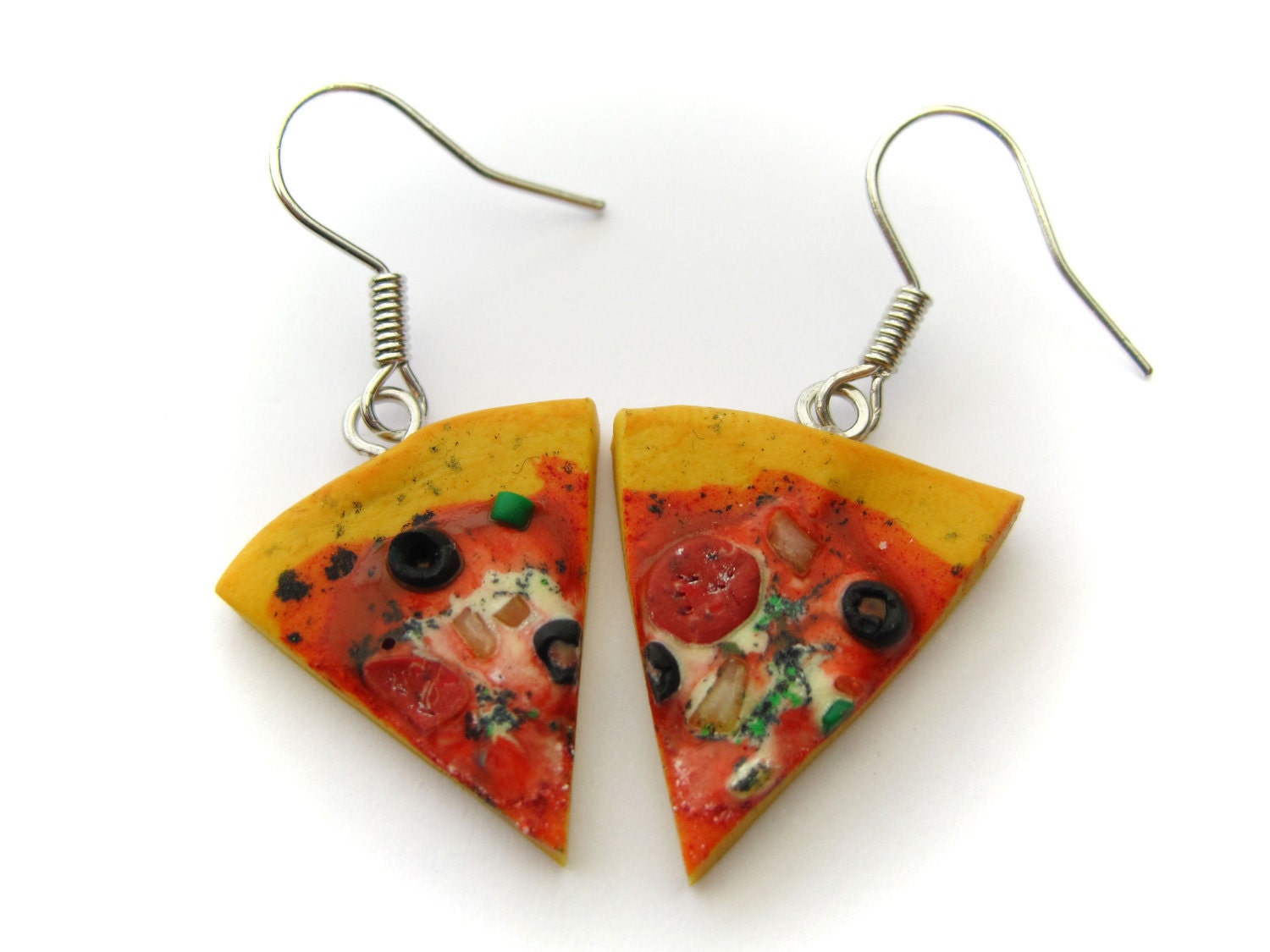 Tasty Pizza Earrings (Polymer Clay Jewelry)