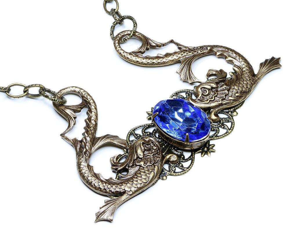Koi Fish Steampunk Necklace - Victorian Pendant - Steampunk Necklace - Victorian Necklace - Victorian Jewelry