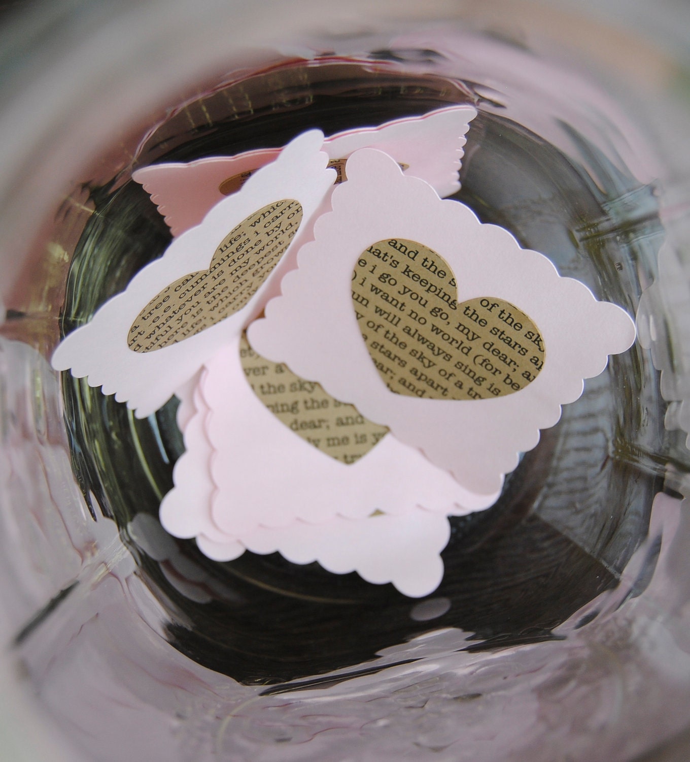 Wedding Guest Book/ Alternative Wedding Guest Book: Scalloped Squares with Lyric Hearts (25)