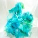 GALENE. Hand Painted square Silk Scarf. Hand dyed Blue,Turquoise,Green Shawl Wrap. 2012 Fashion. 35,4 x 35,4 in.(90x90cm). Ready to Ship.