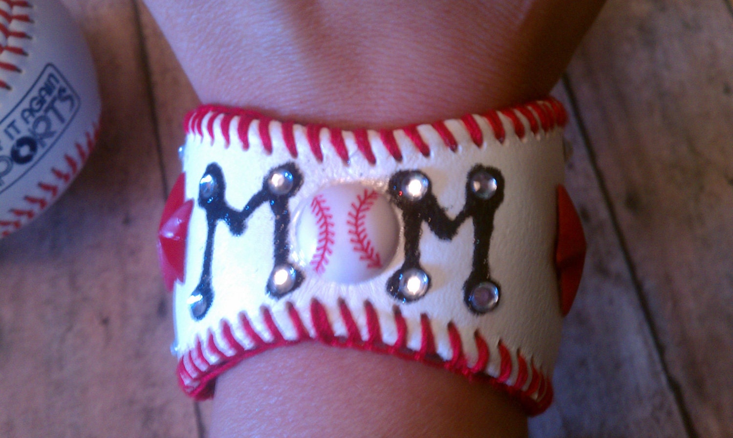 Baseball Mom Baseball Cuff Bracelet