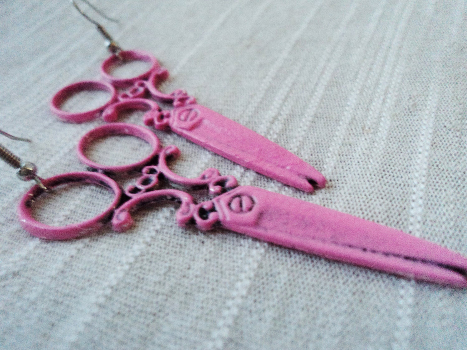 Pink Hair Stylist Victorian Style Earrings