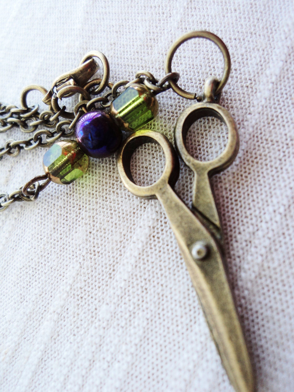 Bronze Hair Stylist Charm Bracelet with Scissors