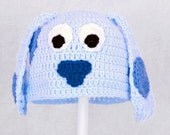 Blues Clues Hat, Blue or Magenta Crochet Beanie, send size choice baby - adult