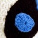 Eve Earflap Hat from Wall-e, Black and White Crochet Beanie, send size choice baby - adult