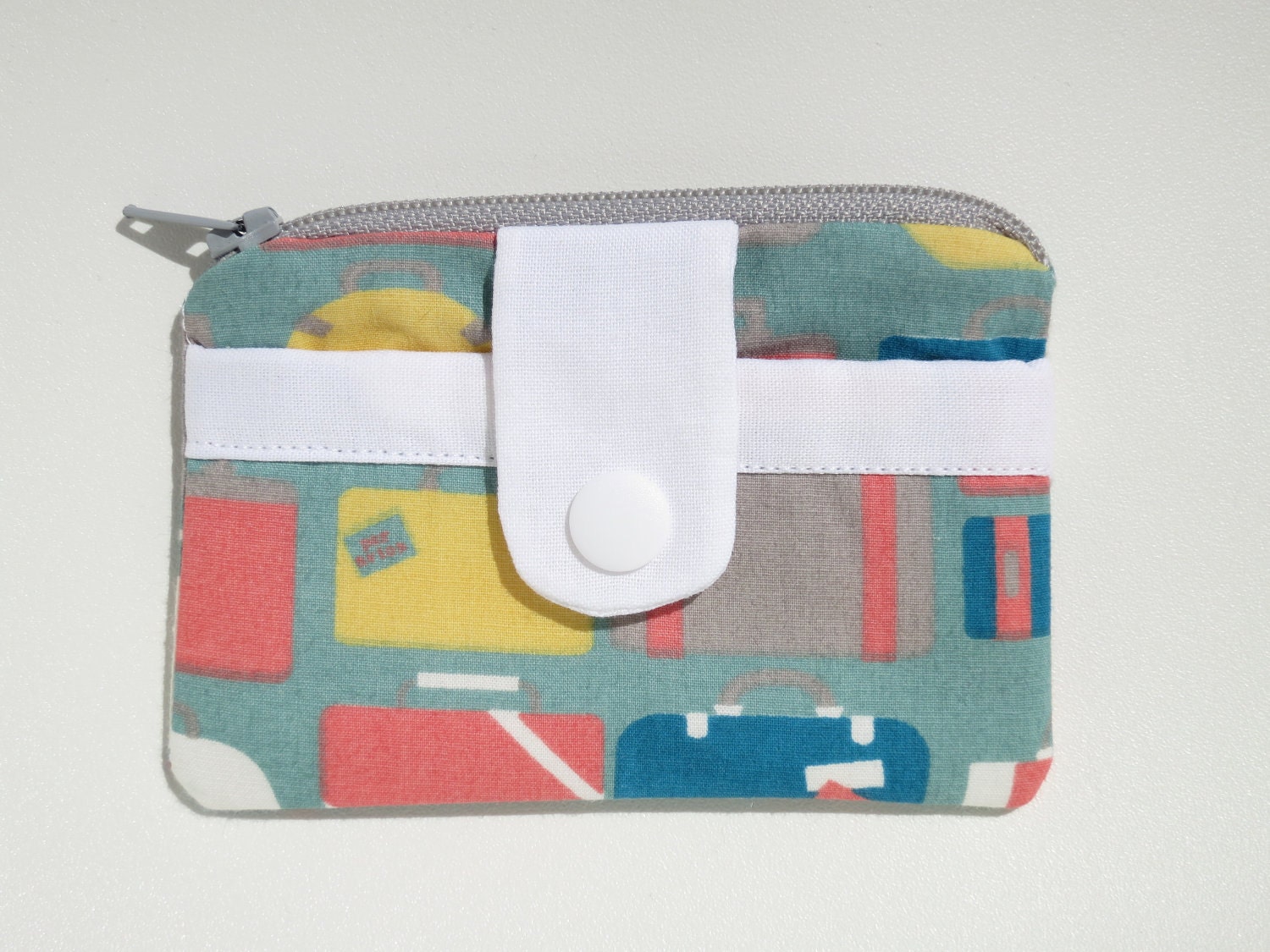 Zippy Snap Wallet - Vintage Luggage 2 Organic