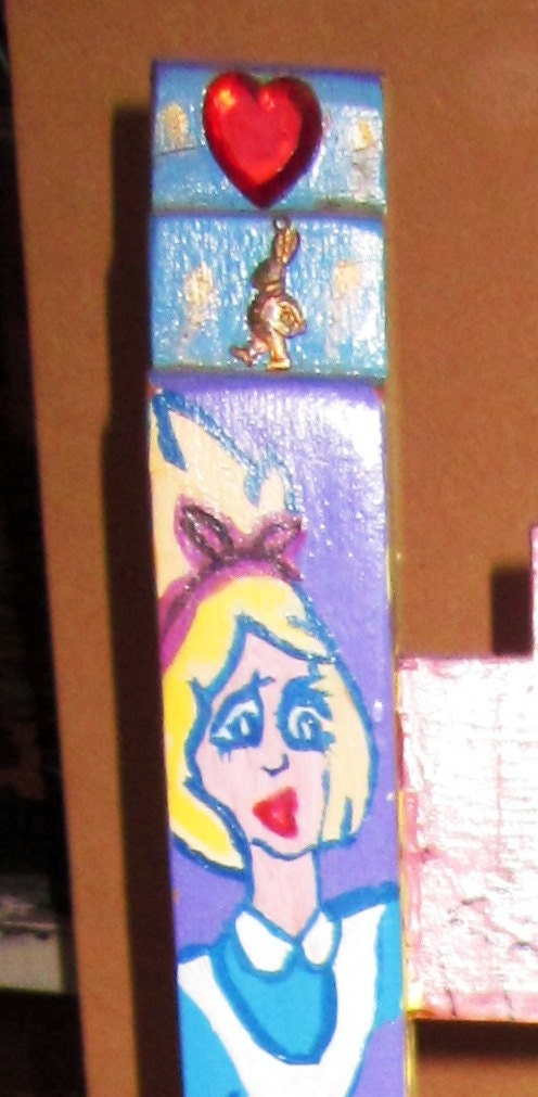 Handpainted Wooden Alice in Wonderland INSPIRED Childrens Chair