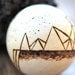 Geometric Wooden Orb 360 degree landscape, Painted, hand-drawn (wood-burned) set, sphere for display, shelf, curio / mountain, one of a kind