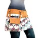 Mini Wrap skirt, tan leather with aztec pattern canvas, fits all sizes, gorgeous as it is useful