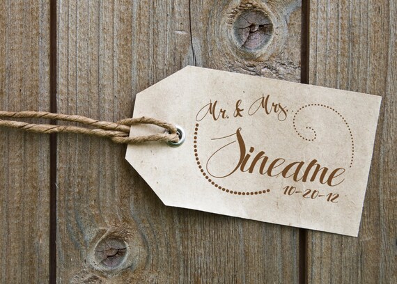 Mr & Mrs - Save the Date - Personalized Wooden Stamp - Weddings