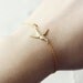 dainty bird bracelet - gold tone everyday jewelry