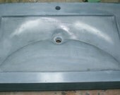 Blue patina concrete sink