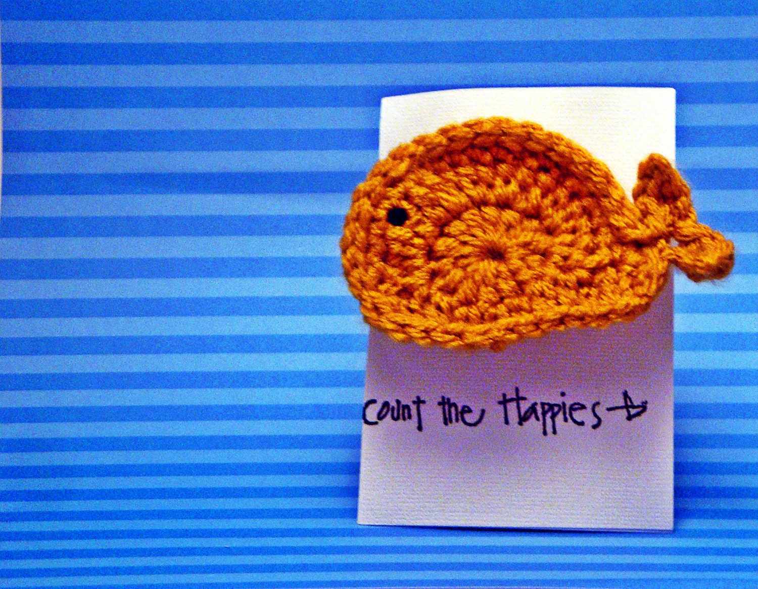 Crochet Whale Hairclip in Gold