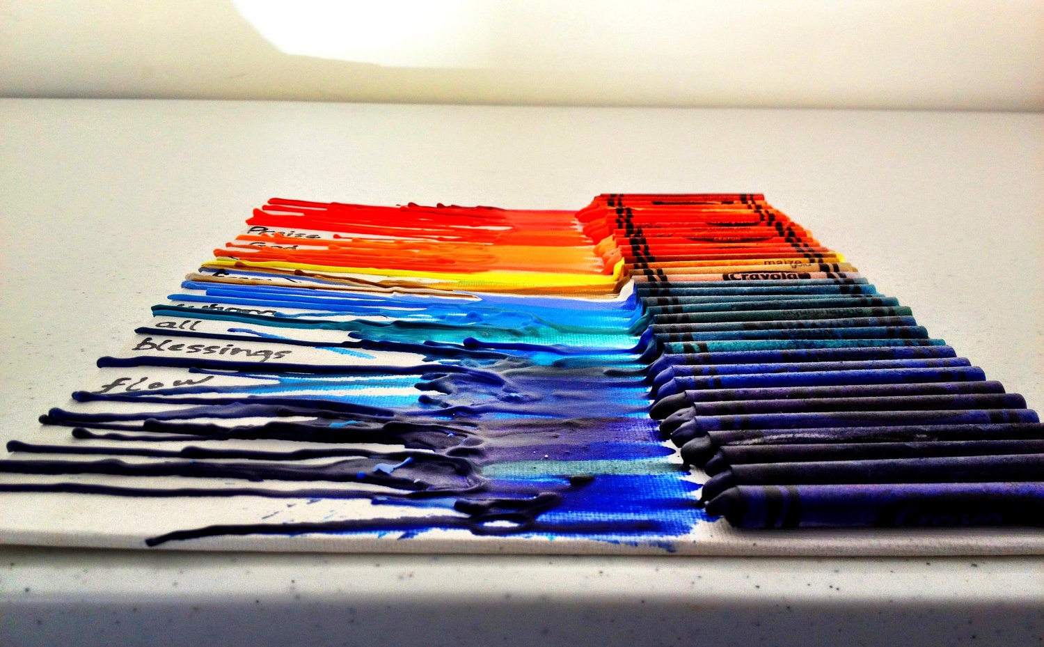 rainbow artwork, children's mixed media art, features bible verse - OneGreenBicycle rainbow artwork, children's mixed media art, features bible verse - OneGreenBicycle
