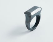 Oxidised (Blackened) Octagonal Cushion Ring